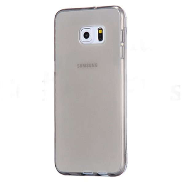 Samsung Galaxy S6 (G920) Kılıf Soft Silikon Şeffaf-Siyah Arka Kapak - 1