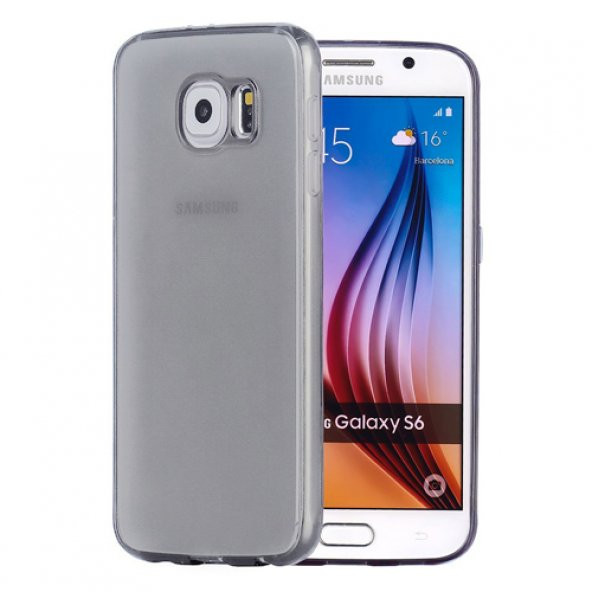 Samsung Galaxy S6 (G920) Kılıf Soft Silikon Şeffaf-Siyah Arka Kapak - 2