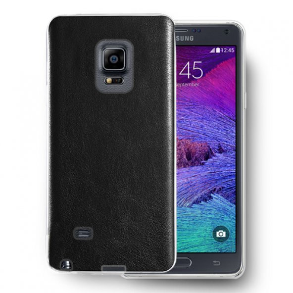 FitCase Samsung Note EDGE (N915) Kılıf Deri Dokulu Arka Kılıf Siyah