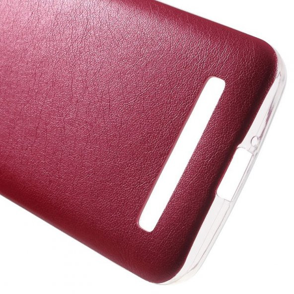 Asus Zenfone 5 Lite Kılıf Deri Dokulu Arka Kapak Beyaz - 2