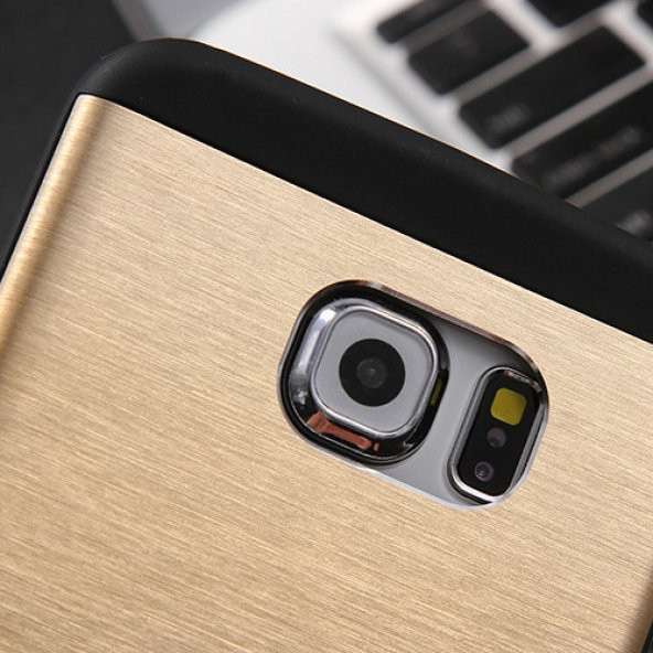 Samsung S6 G920 Metal Arka Kapak Motomo Gold - 2