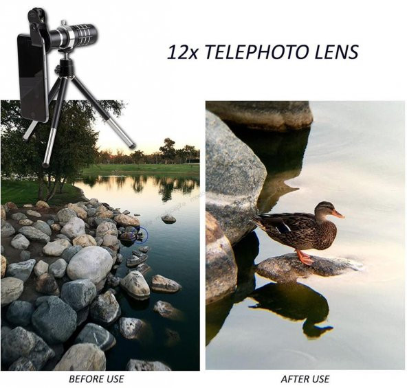 iPhone 6 - 12X Kamera Zoom Lens + Tripod Kılıflı - 3
