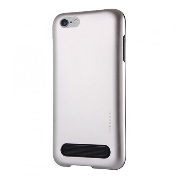iPhone 6 Plus 5.5 inç New Motomo Metal TPU Arka Kapak Silver
