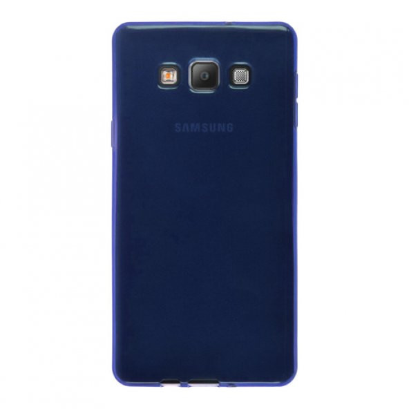 Samsung Galaxy A8 (A800) Kılıf Soft Silikon Şeffaf-Mavi Arka Kapak