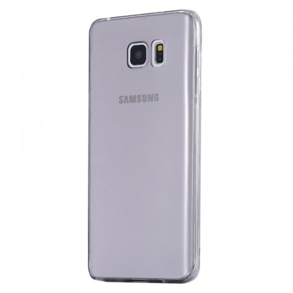 Samsung Galaxy Note 5 (N920) Kılıf Soft Silikon Şeffaf-Siyah Arka Kapak