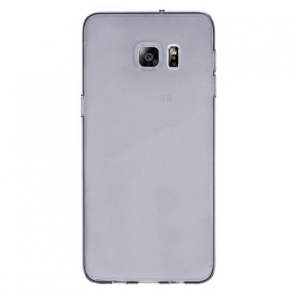 Samsung Galaxy S6 EDGE Plus (G928) Kılıf Soft Silikon Şeffaf-Siyah Arka Kapak - 1