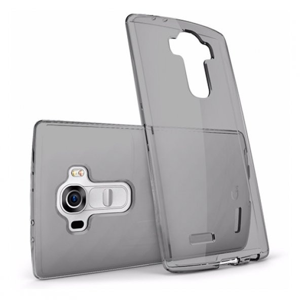 LG G4c 5.0" Kılıf Soft Silikon Şeffaf-Siyah Arka Kapak