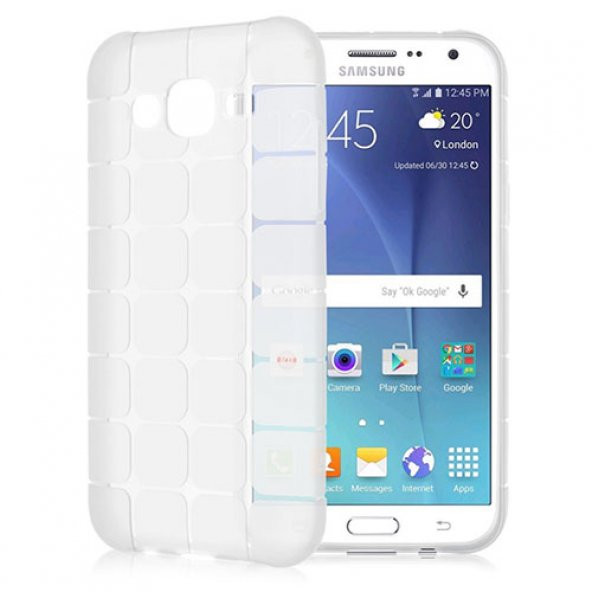Samsung Galaxy A5 (A500) Plaid Silikon Arka Kapak Şeffaf