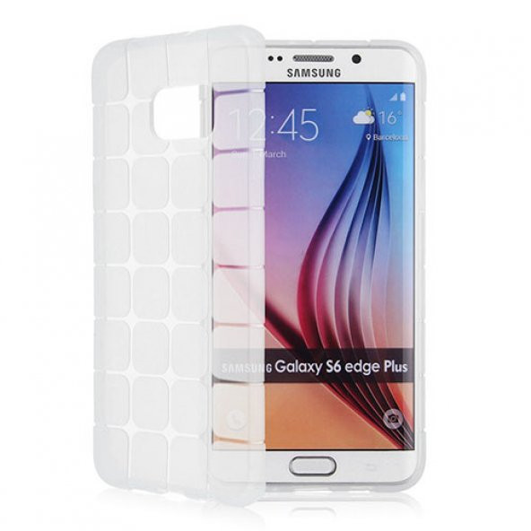 FitCase Samsung S6 EDGE Plus (G928) Plaid Silikon Arka Kapak Şeffaf - 1