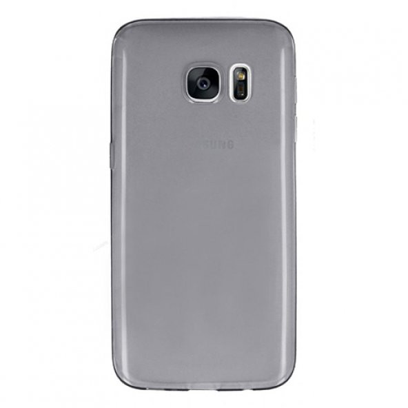 Samsung Galaxy S7 Kılıf Soft Silikon Şeffaf-Siyah Arka Kapak