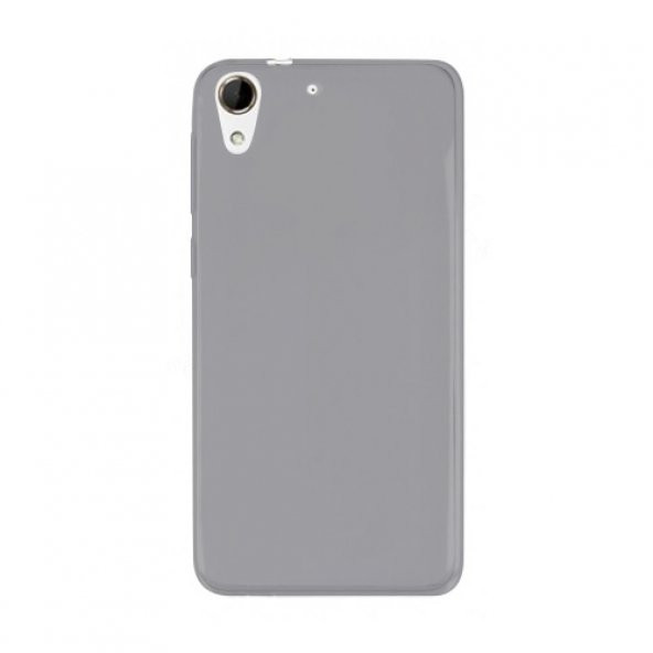 HTC Desire 728 Kılıf Soft Silikon Şeffaf-Siyah Arka Kapak