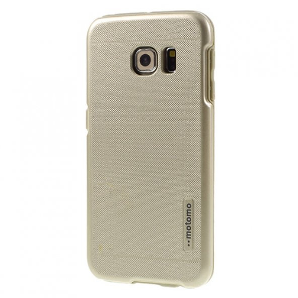 Samsung Galaxy S6 G920 Kılıf Motomo Sert Arka Kapak Gold