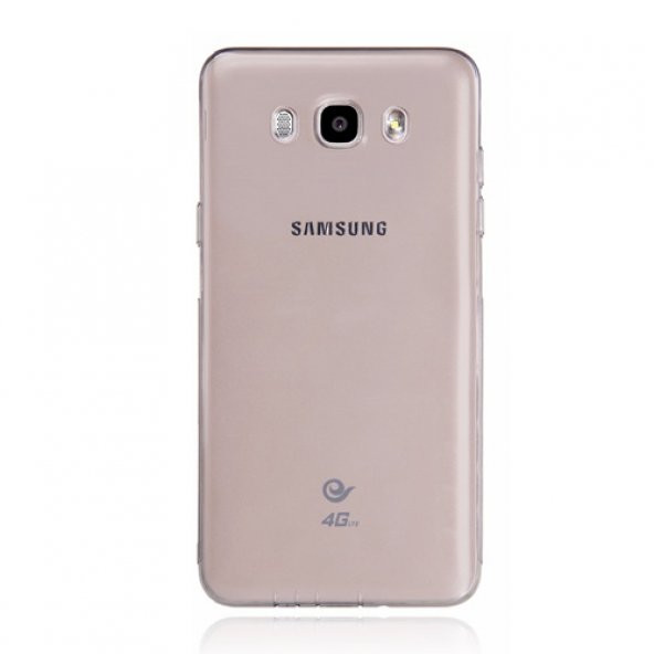 Samsung Galaxy J5 2016 (J510) Kılıf Soft Silikon Şeffaf-Siyah Arka Kapak