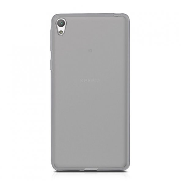 Sony Xperia E5 Kılıf Soft Silikon Şeffaf-Siyah Arka Kapak