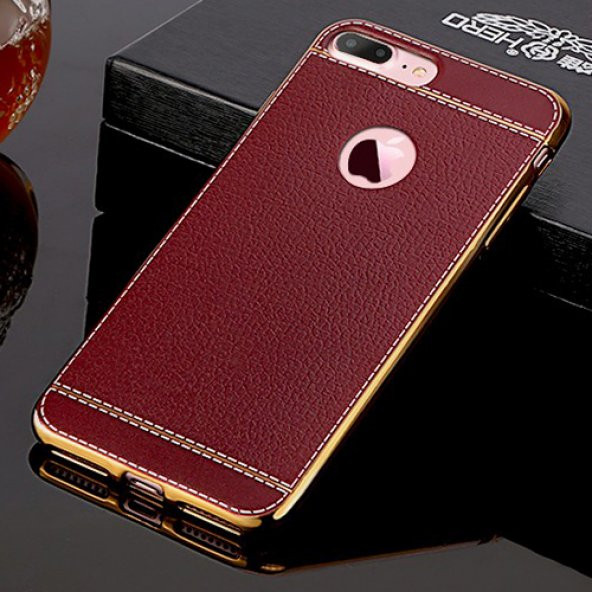 FitCase Laser Elegant iPhone 7-8 Plus Silikon Arka Kapak Kahverengi - 4
