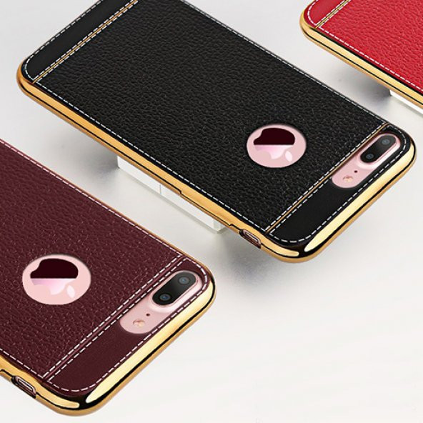 FitCase Laser Elegant iPhone 7-8 Plus Silikon Arka Kapak Kahverengi - 5
