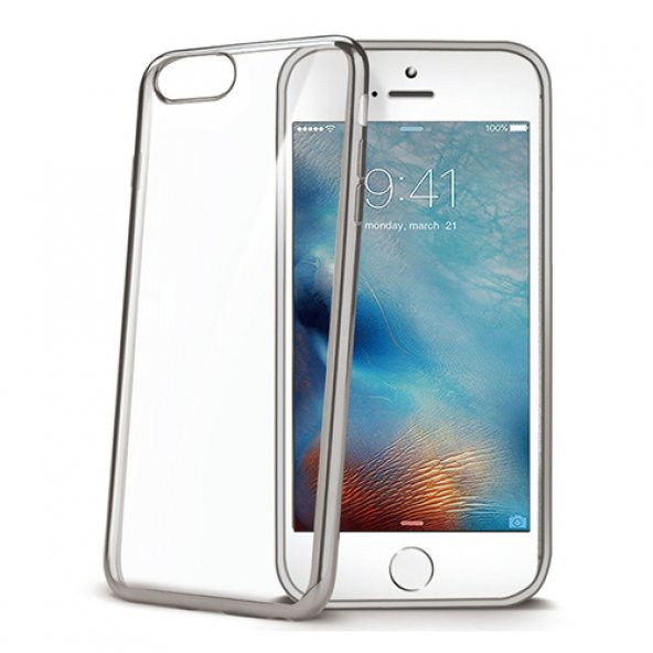 CELLY iPhone 6 Plus / 6s Plus Laser Arka Kapak Gri - 1
