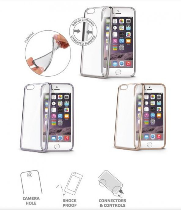 CELLY iPhone 6 Plus / 6s Plus Laser Arka Kapak Gri - 3
