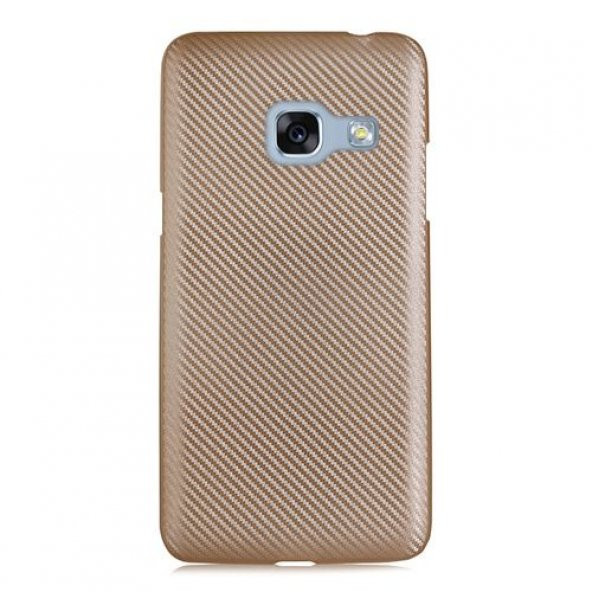 FitCase Galaxy A3 2017 (A320) Carbon Desen Arka Kapak Gold