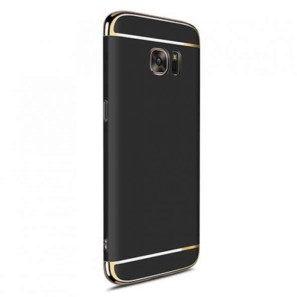 FitCase Samsung S7 EDGE (G935) Golden Frame Arka Kapak Siyah