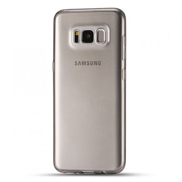Samsung Galaxy S8 Plus Kılıf Soft Silikon Şeffaf-Siyah Arka Kapak