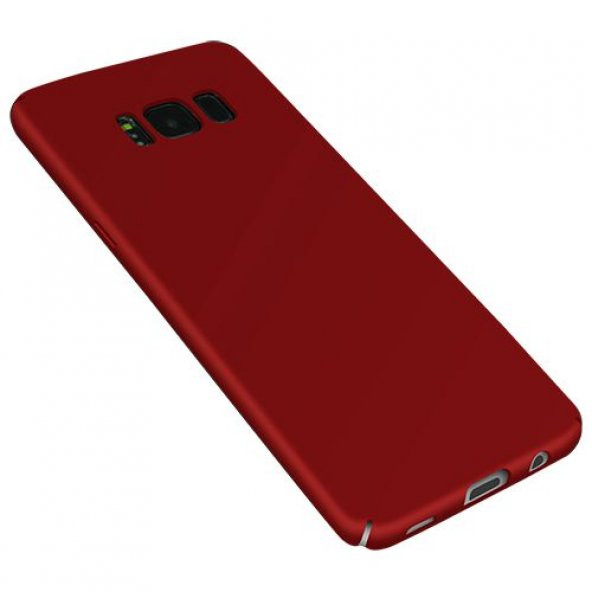 FitCase Rubber Samsung Galaxy S8 Kılıf Sert Arka Kapak Kırmızı
