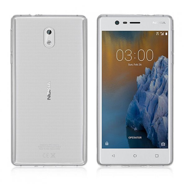 Nokia 3 Kılıf Soft Silikon Şeffaf Arka Kapak