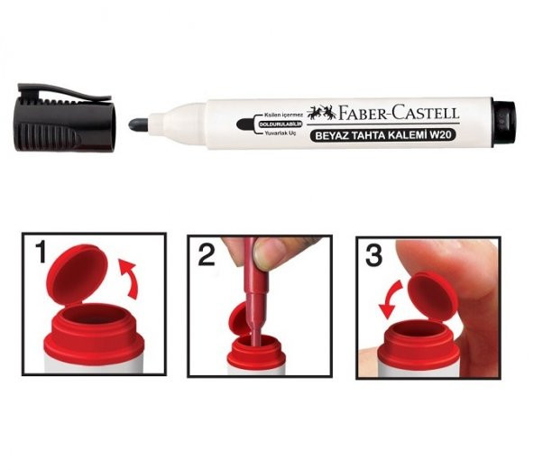 Faber Castell Beyaz Tahta Kalemi Siyah Doldurulabilir