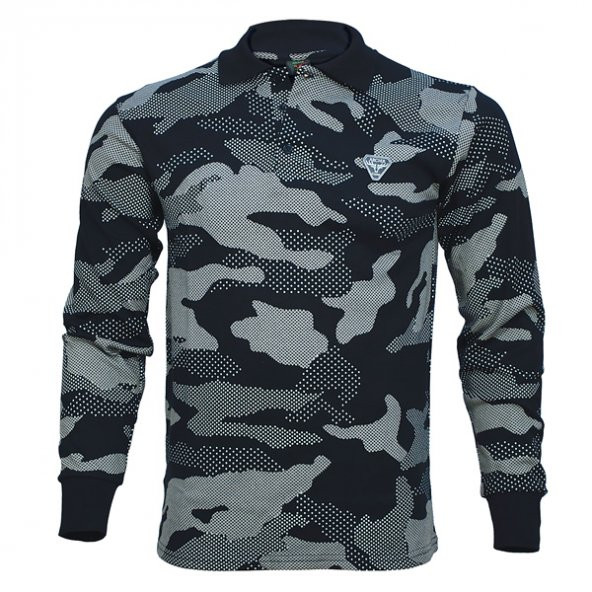 4018 Siyah Kamuflaj Uzun Kol Sweatshirt XXL