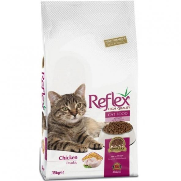 Reflex 1 yaş üstü tavuklu kedi maması 15 kg