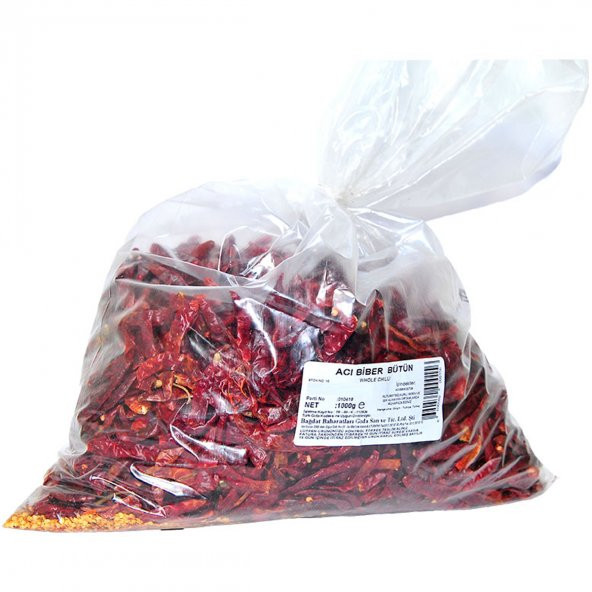 Bağdat Baharat Çok Acı Biber Zehir Acı Bütün Biber 1000 Gr Paket - 3