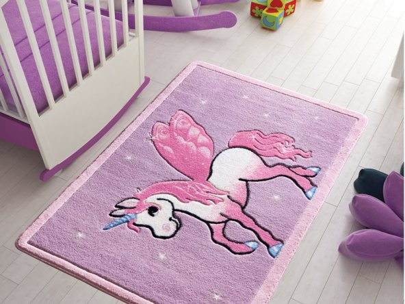 Confetti Pony Unicorn 100x150 Oymalı Çocuk Bebek Odası Halısı