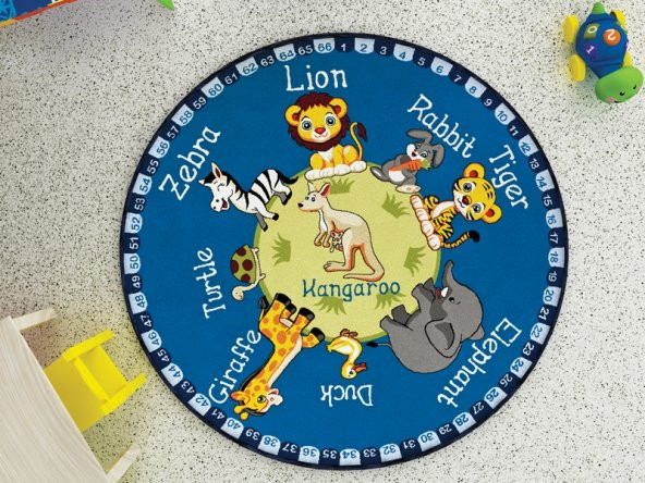Confetti Animal Planet Çocuk Odası Anaokulu Eğitici Oyun Halısı