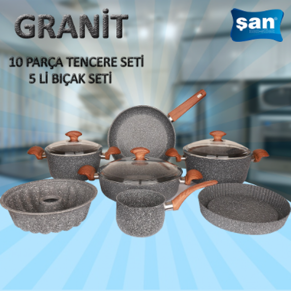 Şan Granit Tencere Seti 10 Parça