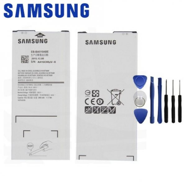 Samsung A5 A510 2016 Orjinal Batarya Pil EB-BA510ABE + Tamir Seti