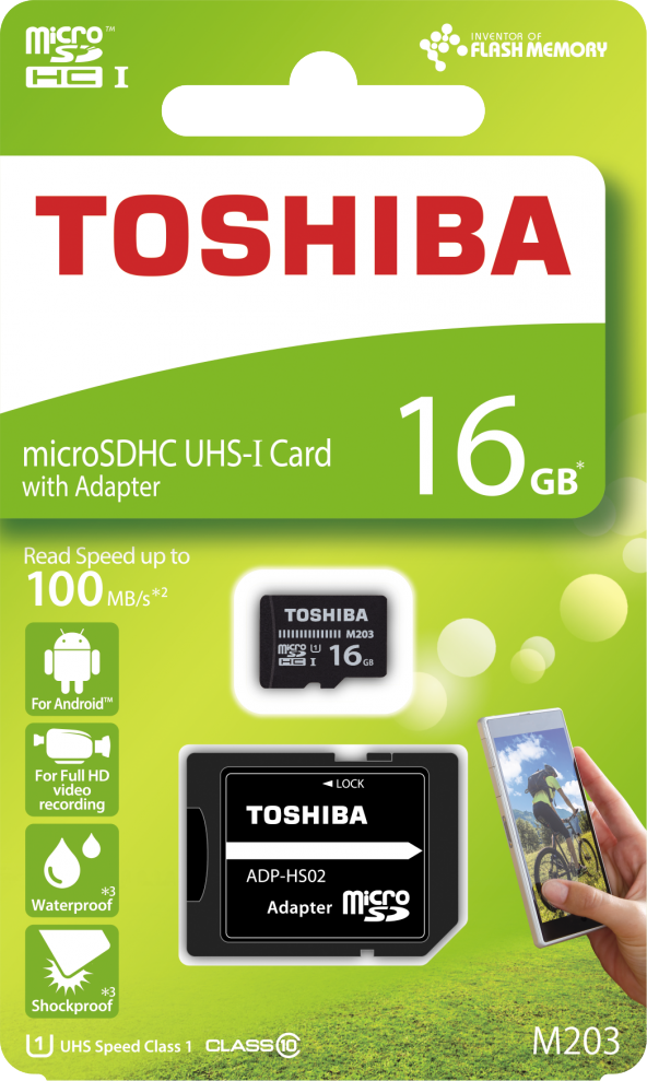 16GB MICRO SDHC UHS-1 C10 100MB/sn TOSHIBA THN-M203K0160EA