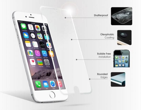 iPhone 6S Kırılmaz Cam Tempered Glass Ekran Koruyucu - 4