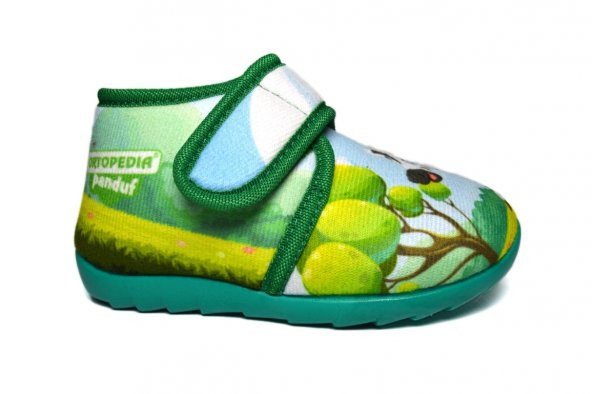 Panduf Ortopedia Ev Ayakkabısı - Yeşil Zebra Baskılı