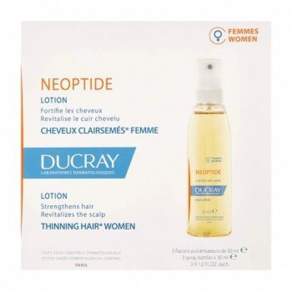 Ducray Neoptide Lotion 3x30 ml Kadın Tipi Saç Dökülmesine Karşı Bakım Losyonu