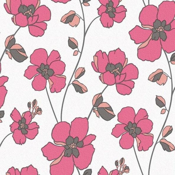 Vision 250-E Pembe Çiçek Desenli Duvar Kağıdı