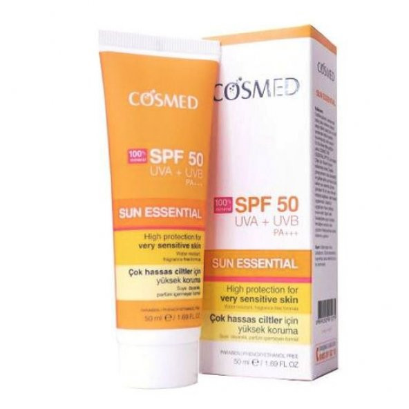 Cosmed Sun Essential Çok Hassas Ciltler için Spf 50 50 ml Güneş Kremi