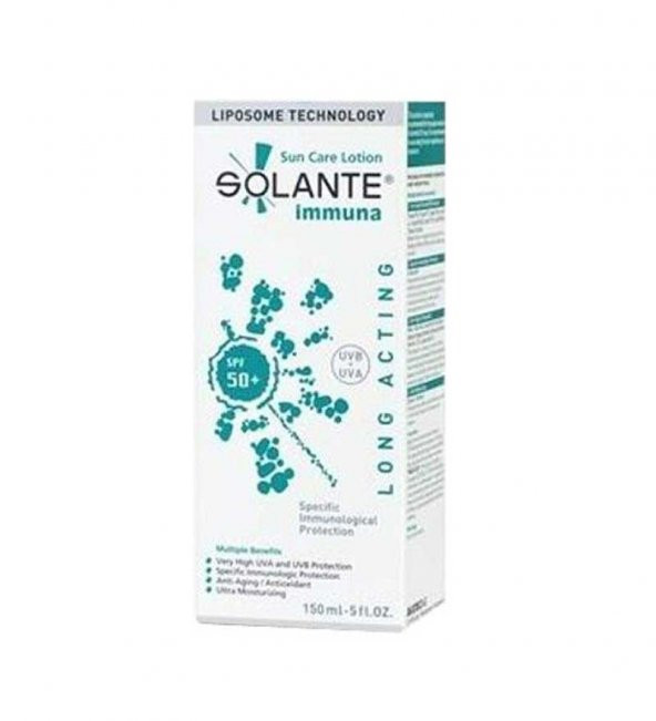 Solante immuna Spf 50+ Sun Care Lotion 150 ml Solante İmmunolojik Koruma Güneş Losyonu