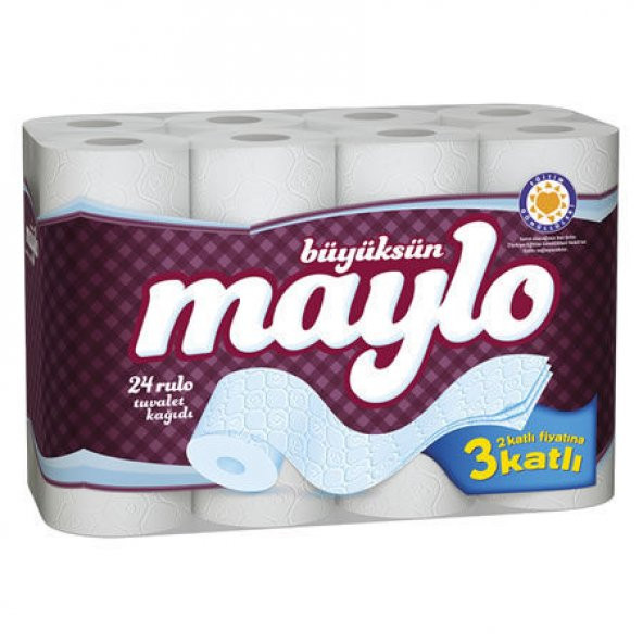 MAYLO 3 KATLI TUVALET KAĞIDI 24LÜ