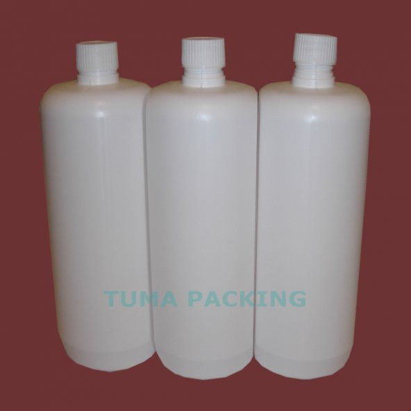 1 Litre-1000 ml  Beyaz Plastik Boş Şişe (likit,sıvı saklama)