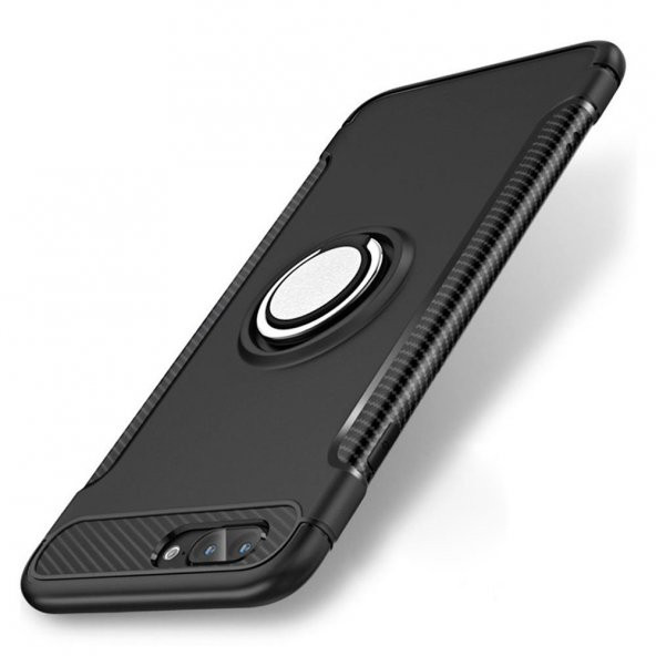 iPhone 7 Plus / 8 Plus Mıknatıslı Selfie Yüzük Standlı Ultra Koru