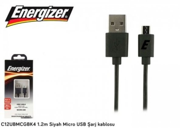 Energizer C12UBMCGBK4 1.2m Siyah Micro USB Şarj Kablosu