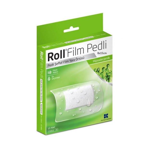 ROLL FİLM PEDLİ 8X15 CM 10LU Steril Pedli Film Yara Örtüsü Su Geçirmez