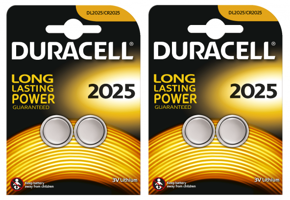 Duracell Düğme Lityum Pil 2025 2li 2 Paket (4 Adet)