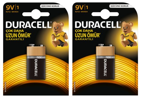 Duracell 9 Volt Pil 2 Adet 2 Paket