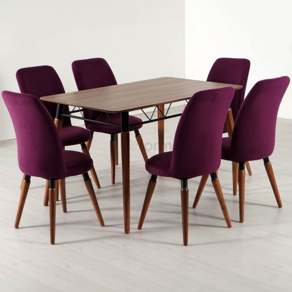 Evform Stork 6 Sandalyeli Masa Takımı Mutfak Masası Salon Takımı